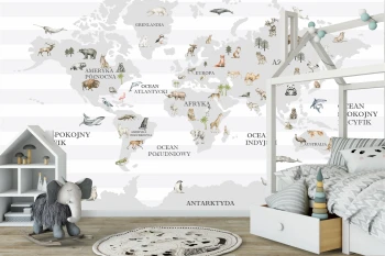  Fototapeta dla dzieci mapa świata M054 