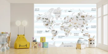  Fototapeta dla dzieci mapa świata M055 