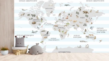  Fototapeta dla dzieci mapa świata M056 
