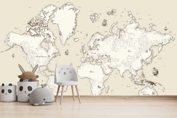  Fototapeta dla dzieci mapa świata dwk301