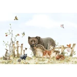  Fototapeta dla dzieci na wymiar zwierzęta leśne na polanie - miś sarenki i przyjaciele m060