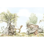  Fototapeta dla dzieci na wymiar spotkanie na polanie miś łoś sarna i zwierzęta M068