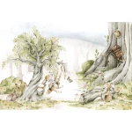  Fototapeta dla dzieci na wymiar bawiące się zajączki w leśnej krainie M067