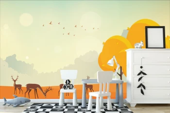  Fototapeta dla dzieci na wymiar jelonki na polanie dwk066