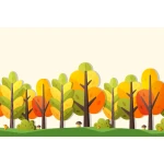  Fototapeta dla dzieci na wymiar kolorowe drzewa, las dwk067