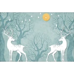  Fototapeta dla dzieci na wymiar jelenie, las, polana dwk101