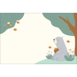  Fototapeta dla dzieci na wymiar miś z miodkiem i pszczółki dwk104