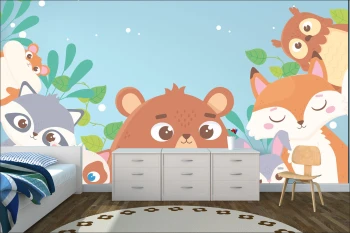  Fototapeta dla dzieci na wymiar miś, wiewiórka, lisek dwk105