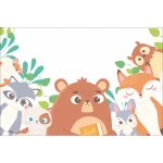  Fototapeta dla dzieci na wymiar miś, wiewiórka, lisek dwk105