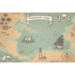  Fototapeta dla dzieci na wymiar mapa, kompas, statki dwk114