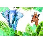Fototapeta dla dzieci na wymiar słoń, żyrafa, dżungla dwk224