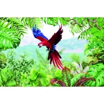  Fototapeta dla dzieci na wymiar papuga, palmy, papuga Ara dwk230