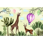 Fototapeta dla dzieci na wymiar antylopa, żyrafa, balony dwk231