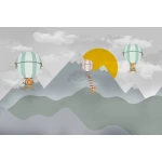  Fototapeta dla dzieci na wymiar słońce, balony, góry dwk273