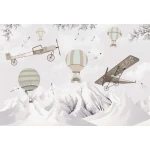  Fototapeta dla dzieci na wymiar samoloty, góry, balony dwk276