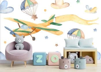  Fototapeta dla dzieci na wymiar kolorowe spadochrony dwk279