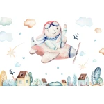  Fototapeta dla dzieci na wymiar miasteczko, samolot dwk281