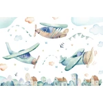  Fototapeta dla dzieci na wymiar miasteczko, samolot dwk282