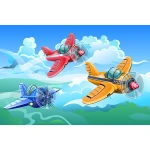  Fototapeta dla dzieci na wymiar kolorowe samoloty dwk284