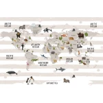  Fototapeta dla dzieci na wymiar mapa świata, kontynenty dwk286