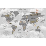 Fototapeta dla dzieci na wymiar mapa świata, zwierzęta dwk292