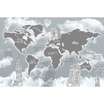  Fototapeta dla dzieci na wymiar mapa świata, Big Ben, Wieża Babel dwk293