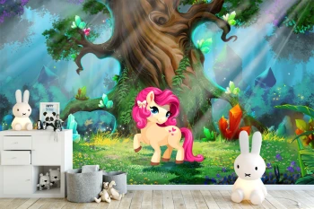  Fototapeta dla dzieci na wymiar jednorożec, las dwk340