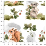  Fototapeta dla dzieci na wymiar wiewiórka, poziomki MP033