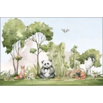  Fototapeta dla dzieci Panda, lis, bambusy M025