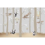  Fototapeta dla dzieci pandy, las, samoloty, balony dwk269