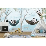 Fototapeta dla dzieci pandy, pandy w hamakach dwk328