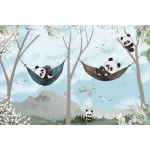 Fototapeta dla dzieci pandy, pandy w hamakach dwk328