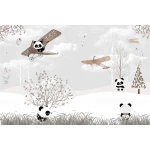  Fototapeta dla dzieci pandy, samoloty dwk265