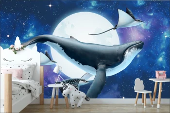  Fototapeta dla dzieci płaszczka, ocean, orka, podwodny świat dwk127