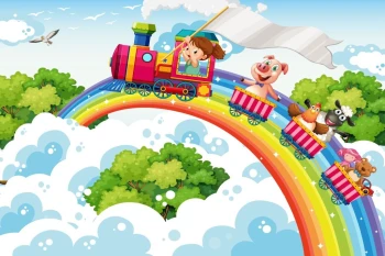  Fototapeta dla dzieci pociąg 1326