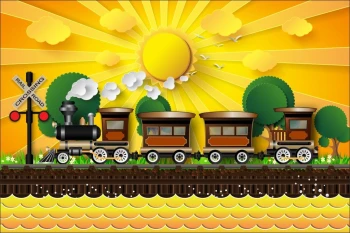  Fototapeta dla dzieci pociąg 1329