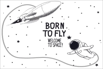  Fototapeta dla dzieci rakieta 2427
