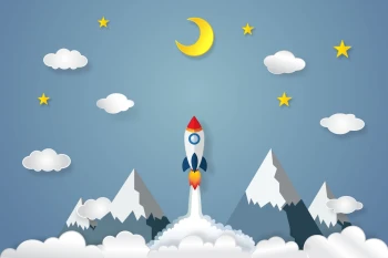  Fototapeta dla dzieci rakieta 2598