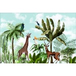 Fototapeta dla dzieci safari, zebra, palmy dwk219