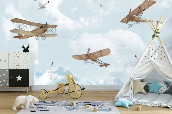  Fototapeta dla dzieci samoloty dwk262