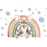  Fototapeta dla dzieci sarenka na tle tęczy M076