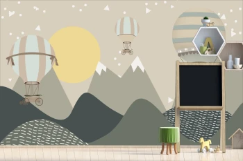  Fototapeta dla dzieci  słońce, góry, balony dwk251