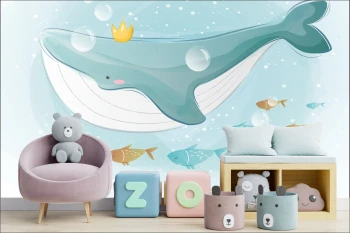  Fototapeta dla dzieci wieloryb, ocean dwk122