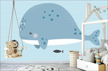  Fototapeta dla dzieci wieloryb, ocean dwk123