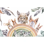  Fototapeta dla dzieci wiewiórka, zajączek, lisek, tęcza, leśne zwierzątka M071
