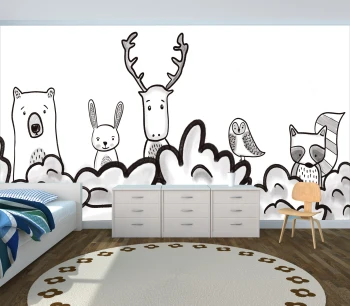  Fototapeta dla dzieci zwierzęta, rysunek dwk318