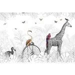   Fototapeta dla dzieci żyrafa, flaming  dwk049