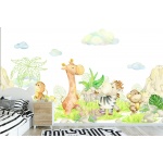 Fototapeta dla dzieci żyrafa, słoń, małpka, dzikie zwierzątka, zebra dwk222
