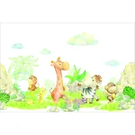  Fototapeta dla dzieci żyrafa, słoń, małpka, dzikie zwierzątka, zebra dwk222