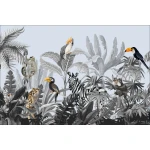  Fototapeta do pokoju dziecięcego dżungla, dzikie zwierzęta, zebra dwk084